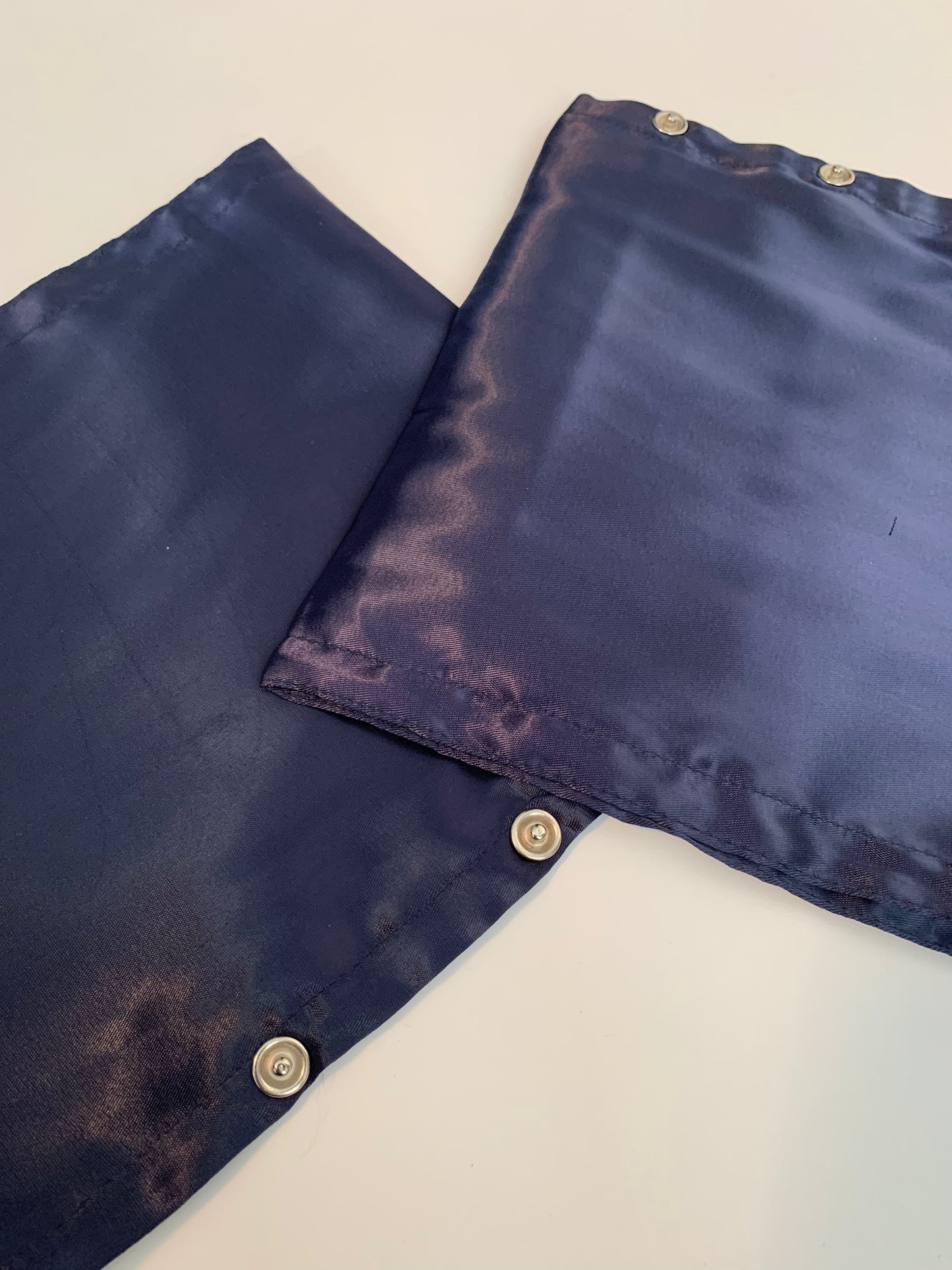 Navy Satin Sleeves
